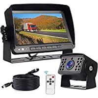 Cámaras de Marcha Atrás para Coches- Monitor LCD IPS de 7&quot-y Camara Trasera de Coche de Visión Nocturna de 18 LED…